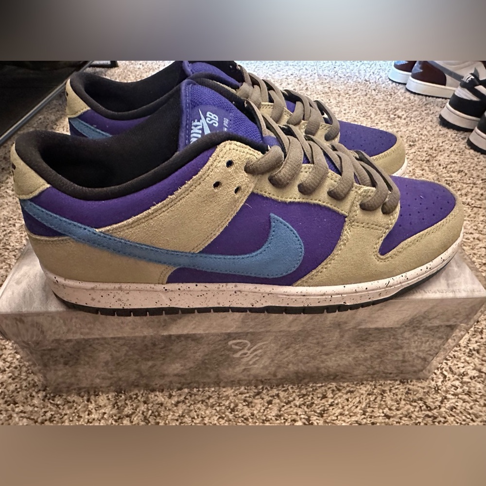 Nike SB Dunks, blue, purple, and grey.  Size 10